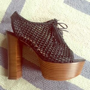 Pencey Black and Brown Platform Shoes
